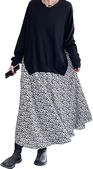 Amazon.co.jp: [KumiModa] レディース Tシャツワンピース 切り替え